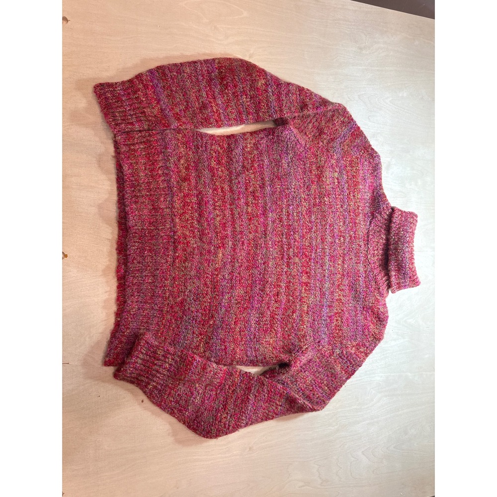 Vintage Gerard Darel Paris Sweater Italy Pink Textured Merino Wool Turtleneck 3